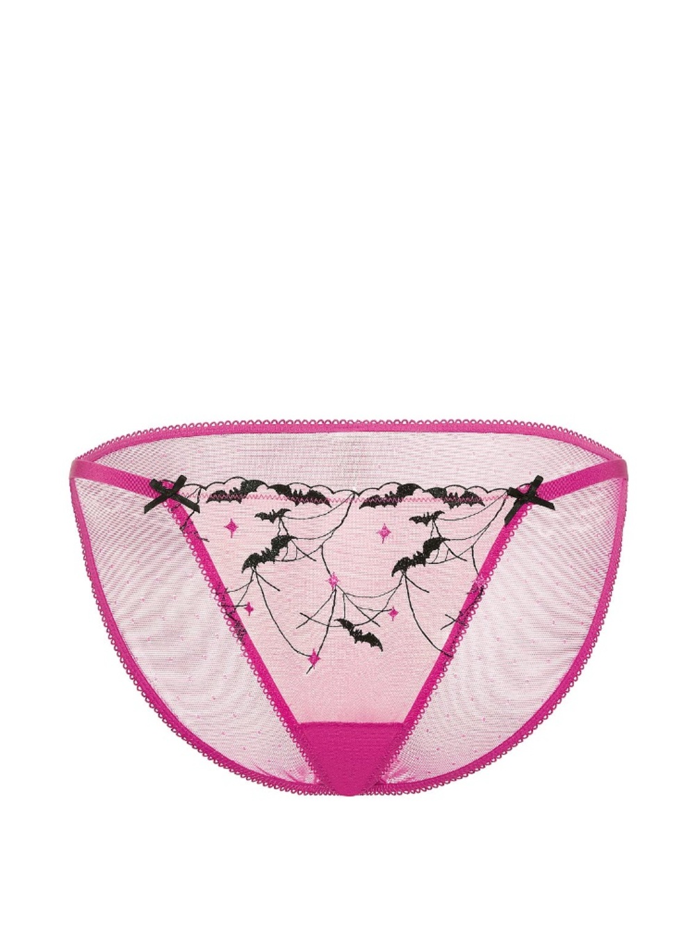 🖤VS Pink Wink Halloween Bad Ghouls embroidered mesh string bikini panty M NWT - Picture 5 of 7